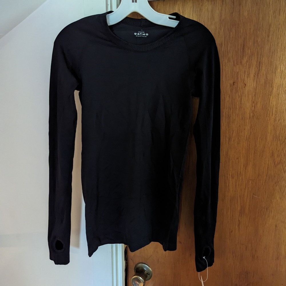 NWT CRZ YOGA BLACK LONG SLEEVE SHIRT WOMEN'S SIZE SMALL
